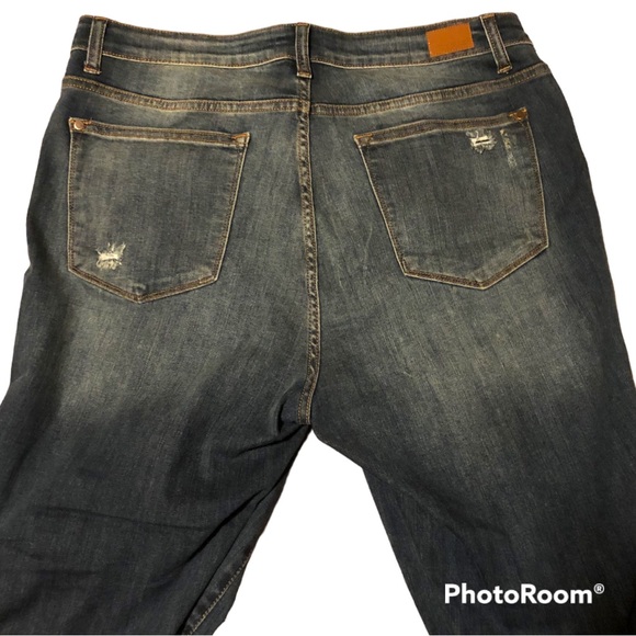 Judy Blue Buffalo Plaid Check Patch Skinny Jeans NWOT 2X - Picture 5 of 16